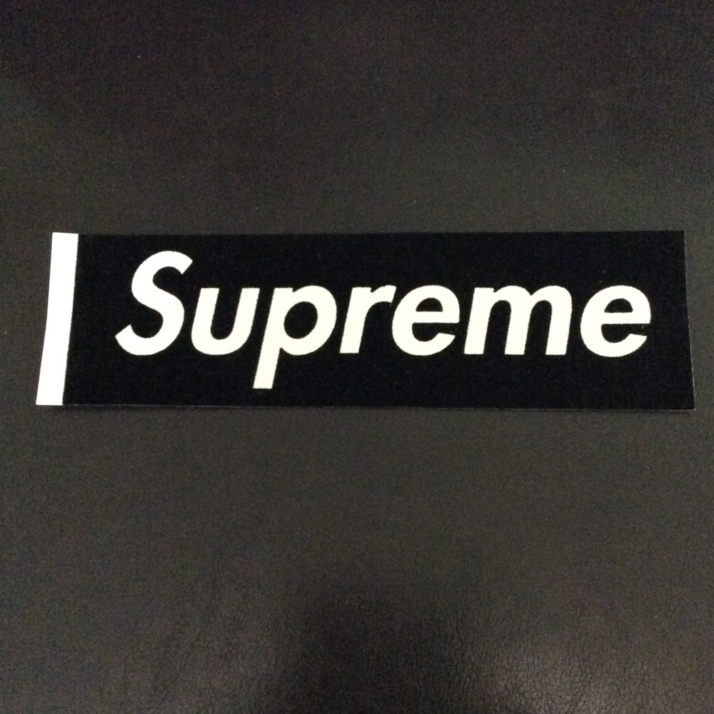 Supreme Black Felt Sticker Rare